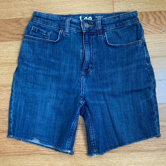 Lee Blue Denim High-Rise Bermuda Shorts - Picture 1 of 4